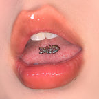 Paws &amp; Purrs - Haltère de langue en acier inoxydable à arête de poisson 