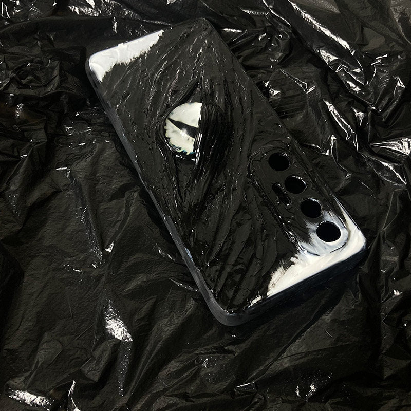 "Abyssal Watcher" Custom 3D Black Texture Phone Case | Choose Your Eye Style