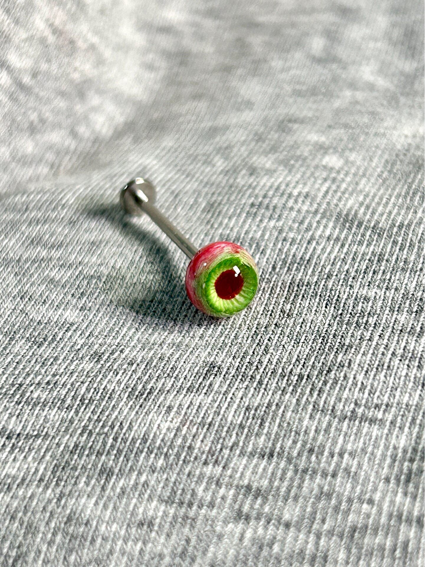 Handcrafted Titanium Monster Eyeball Piercing | Gothic Labret Stud