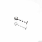 2Pcs 16G Ball & Spike Studs | Externally Threaded Surgical Steel Lip & Cartilage Piercing