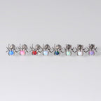 Titanium Fire Opal Spider Stud | Sparkling Synthetic Opal Insect Piercing for Helix & Cartilage