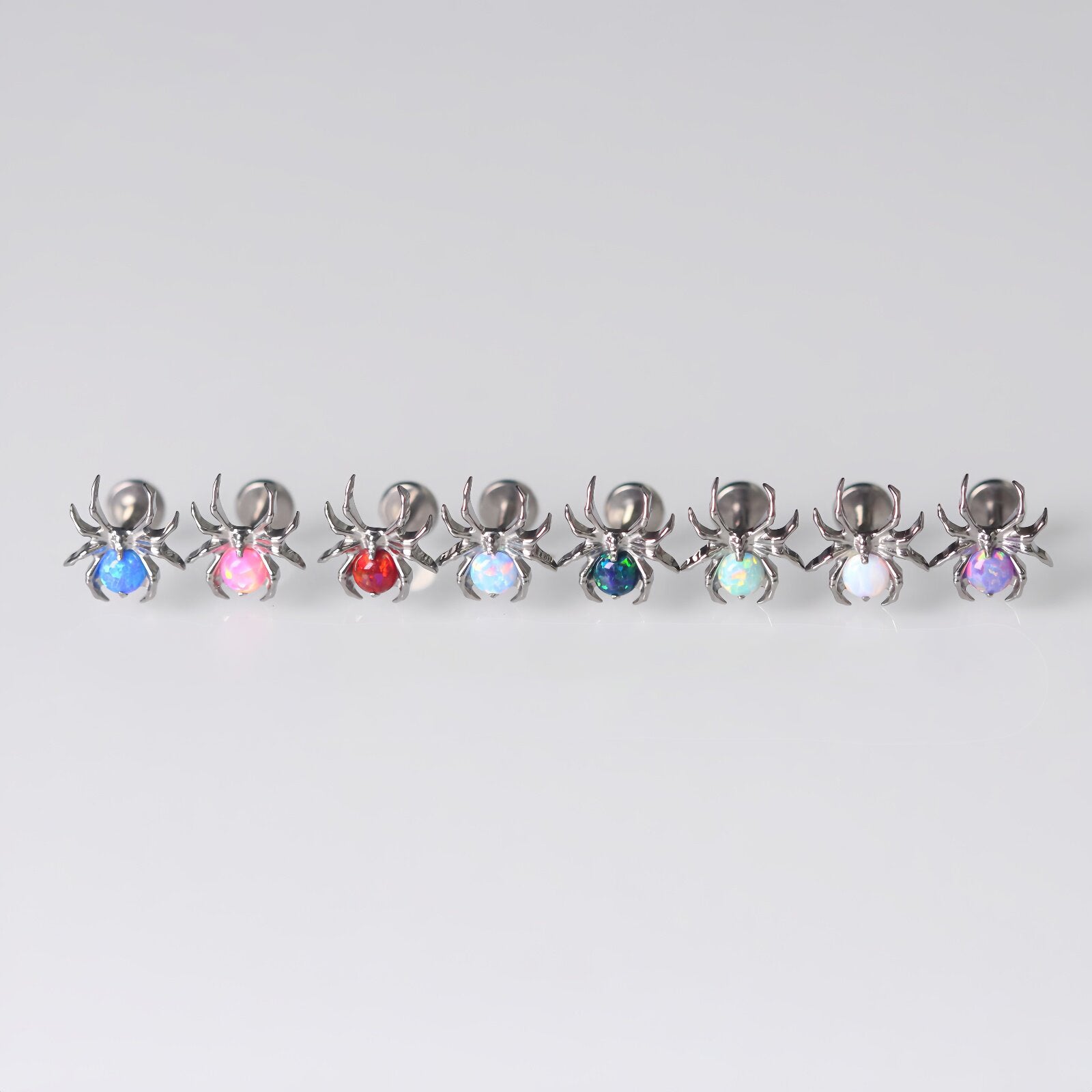 Boucles d'oreilles en titane et cristal araignée 