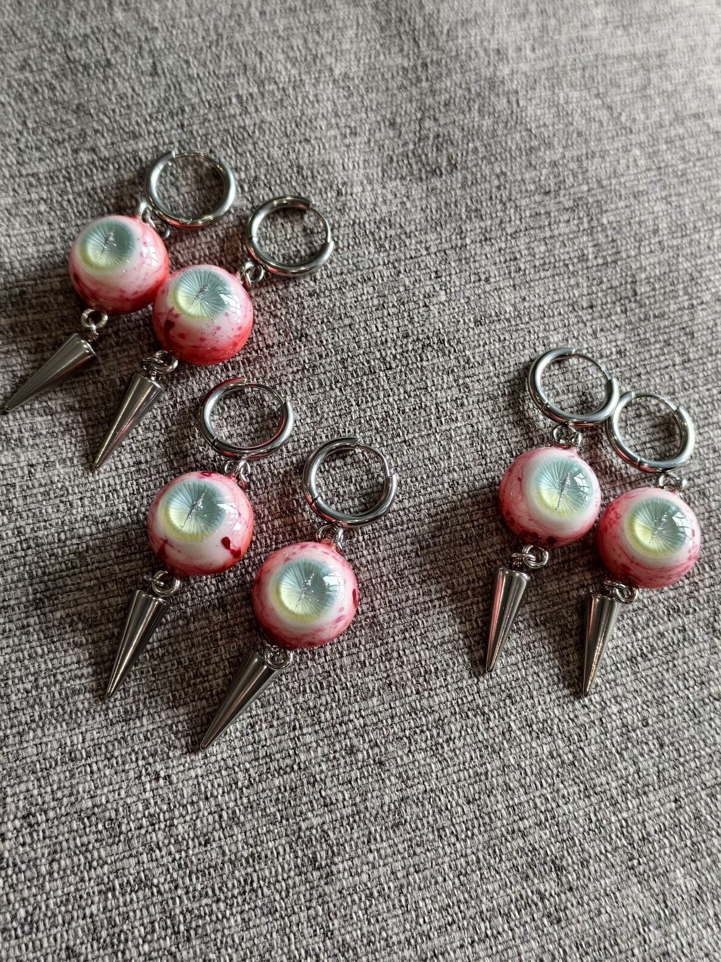 Pair of Sleepless Fiend | Gothic Demon Eye Dangle Earrings