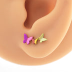 3D Butterfly Implant Grade Titanium Labret | Y2K Internally Threaded Cartilage & Lip Stud for Spicy Girls