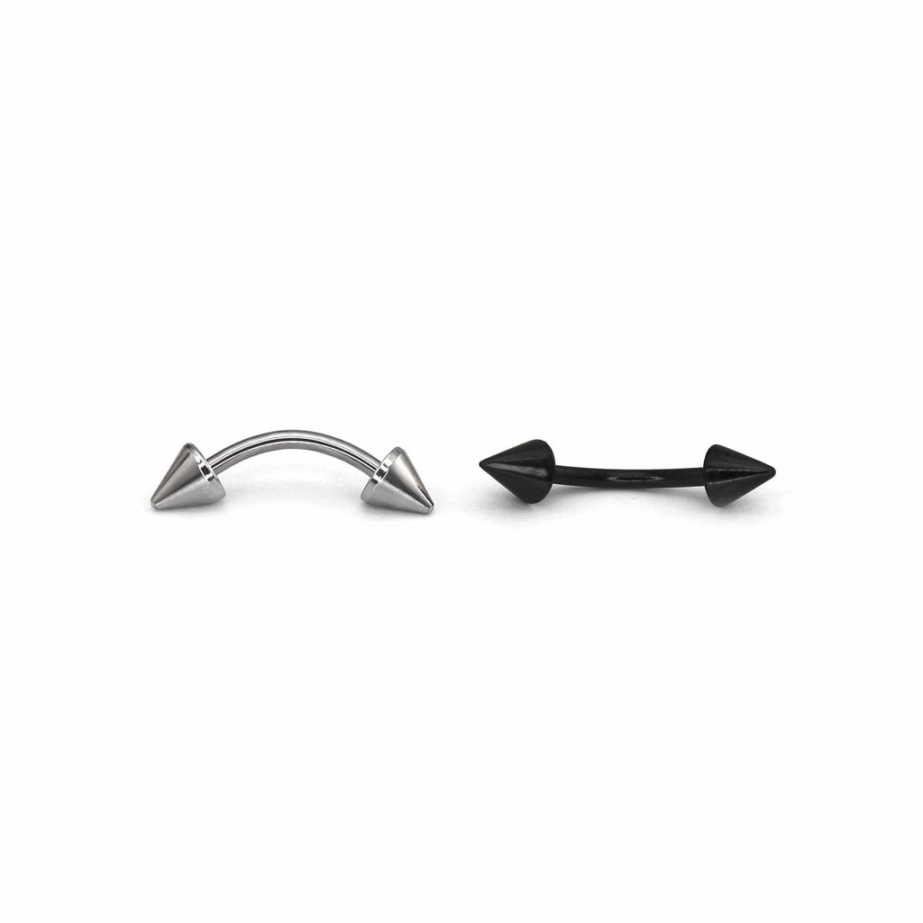 Basic Spike Augenbrauen-Barbell aus Edelstahl mit Außengewinde und Spike-Außengewinde 