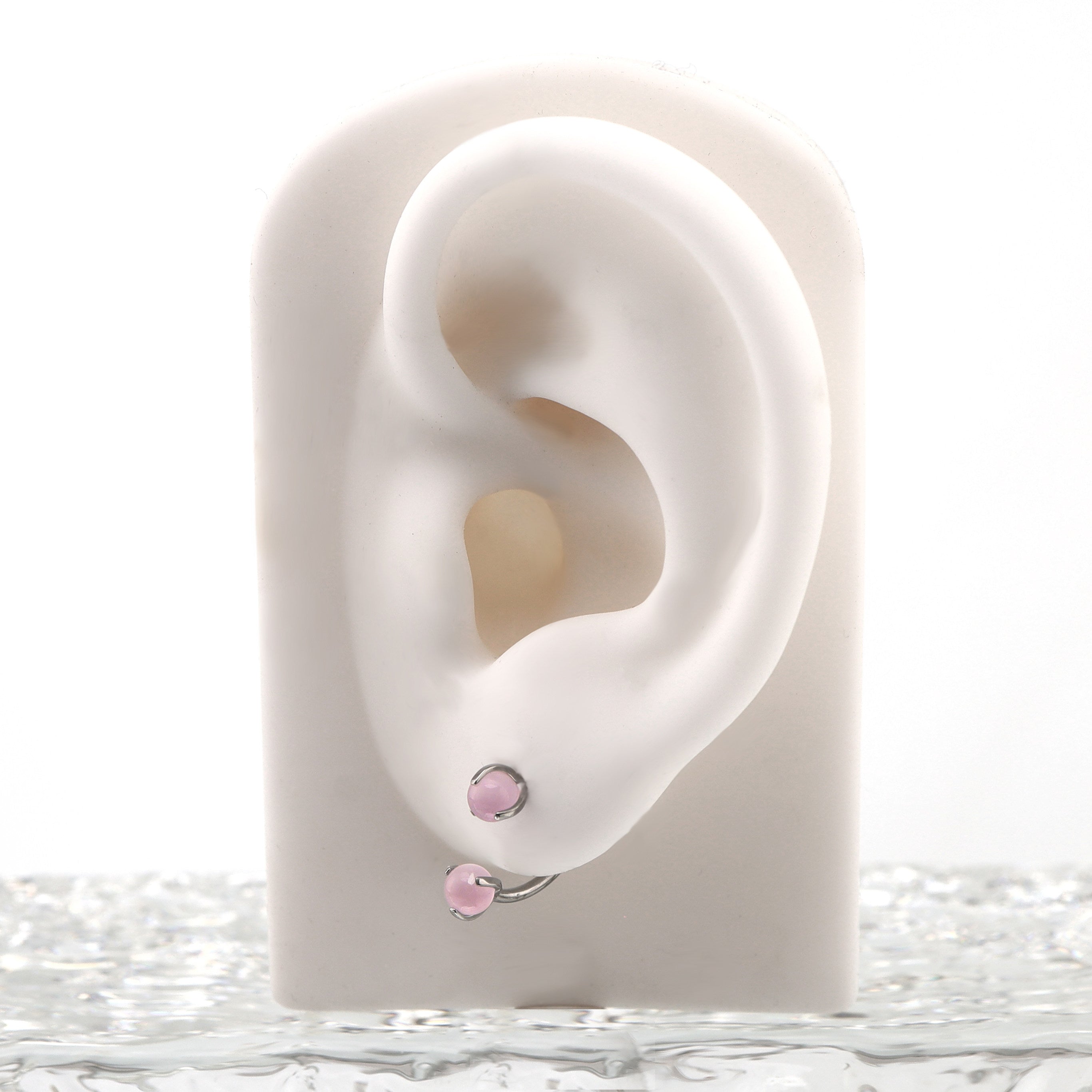 16G Pastellfarbener Zirkonia-Titan-Hufeisenring 