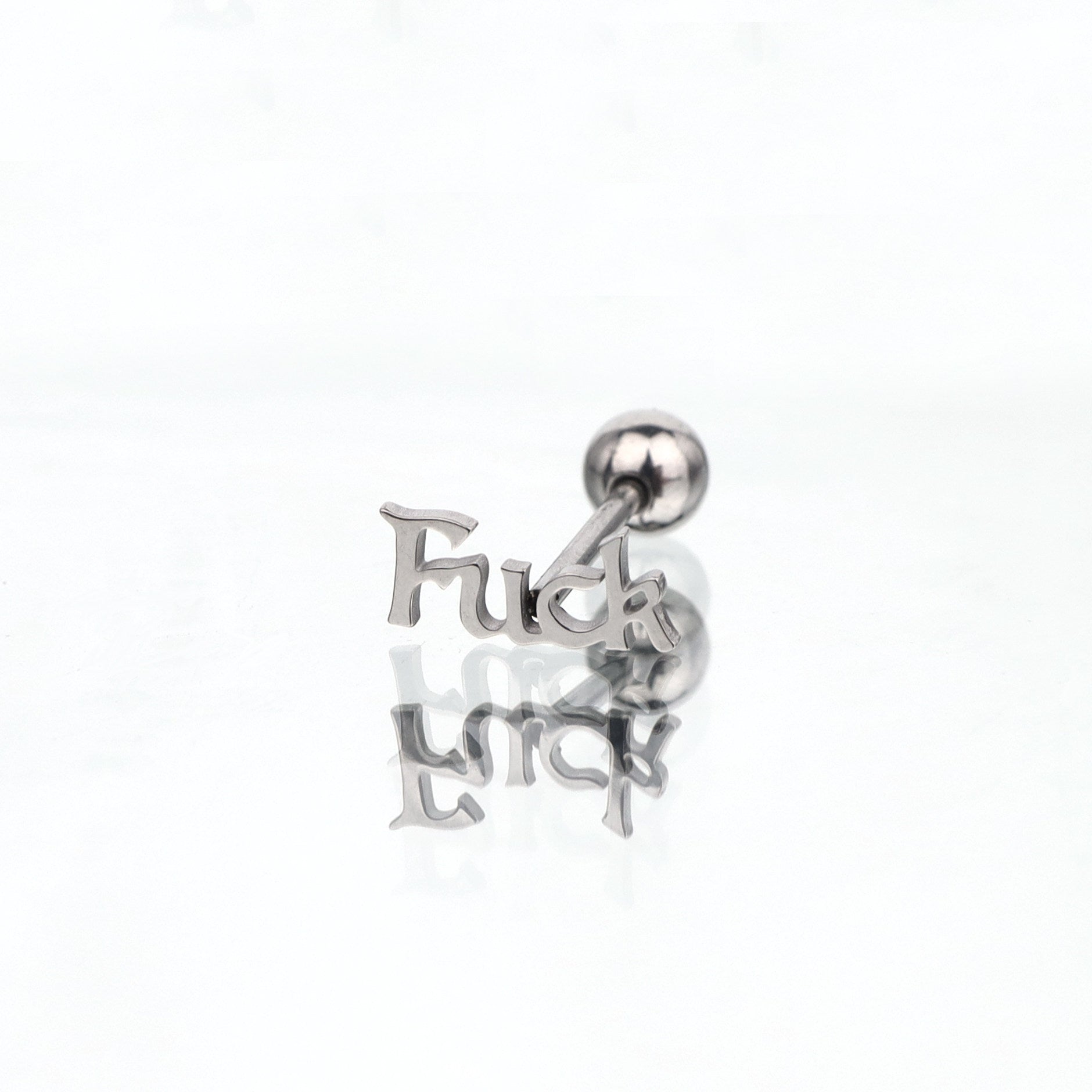 Surgical Steel Initial Tongue Ring | Custom Letter Short Barbell