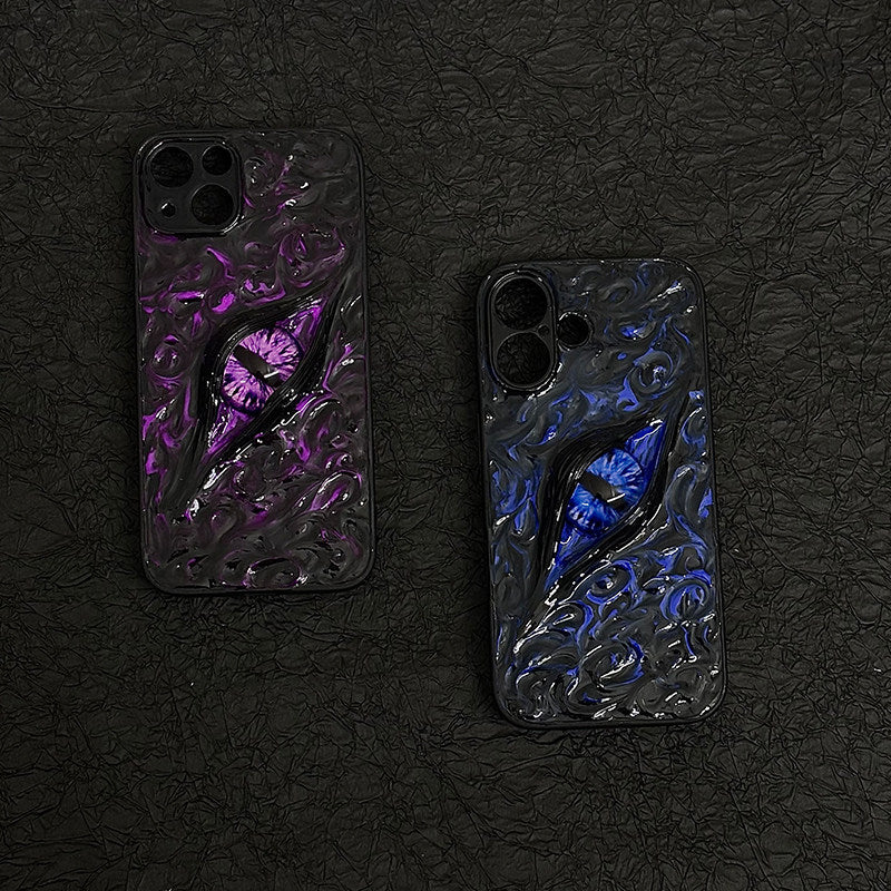 "Elemental Chaos" Marbled Dragon Eye 3D Phone Case | Swirling Texture Resin Cover