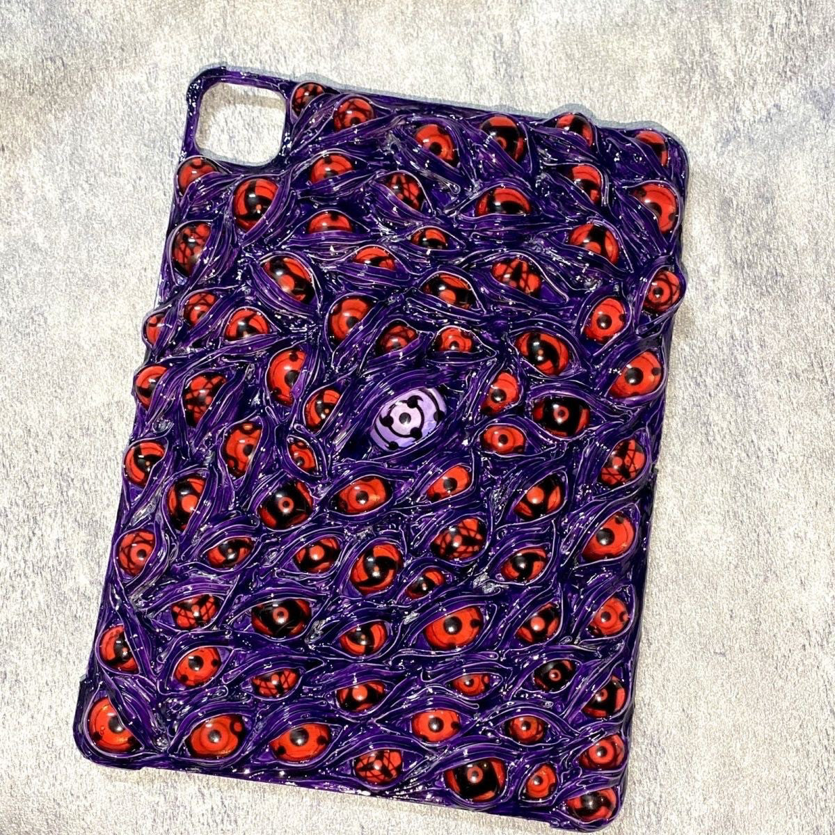 "The Awakening" 3D Giant Monster Eye iPad Case | Premium Textured Demon Skin Cover (Sharingan & Cat Eye)