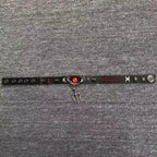 2-in-1 Gothic Black Leather Choker & Wrap Bracelet - Red Dragon Eye Necklace - Silver Trident Charm - Devil Pitchfork Jewelry