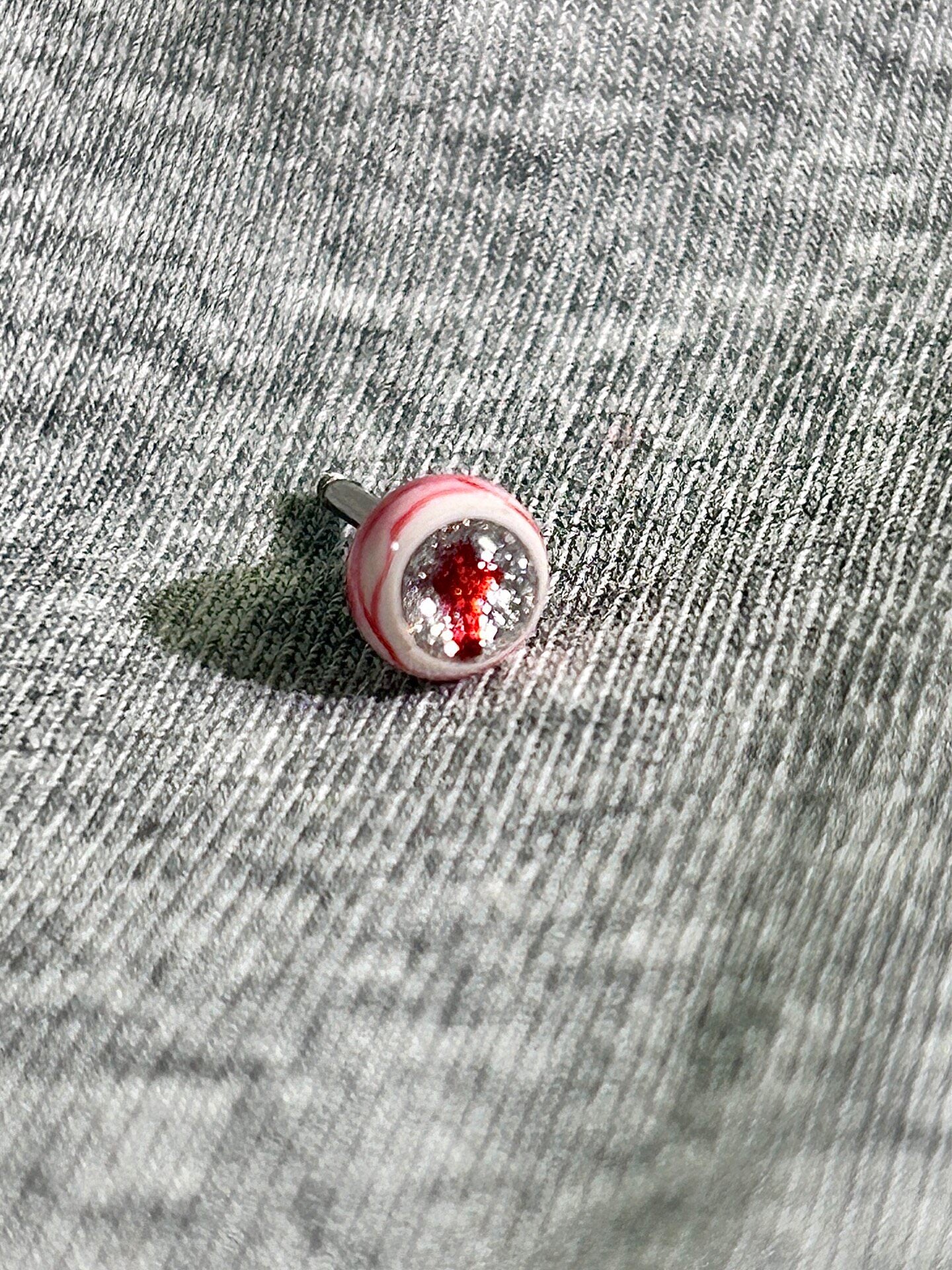 Titanium Glitter Core Eyeball Piercing Stud | Vampire Goth Jewelry