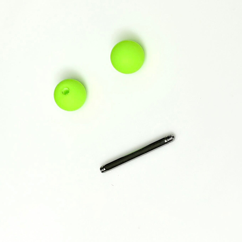 Clous de langue en acrylique blanc et acier inoxydable 