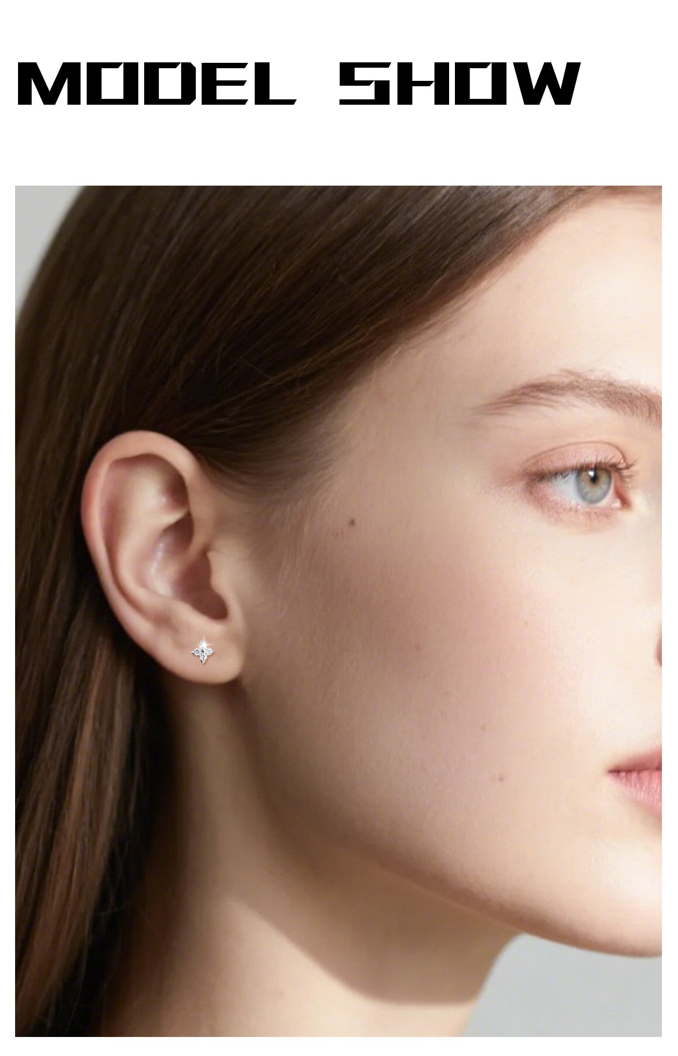 Boucles d'oreilles en titane et opale en forme de fleur de cerisier 