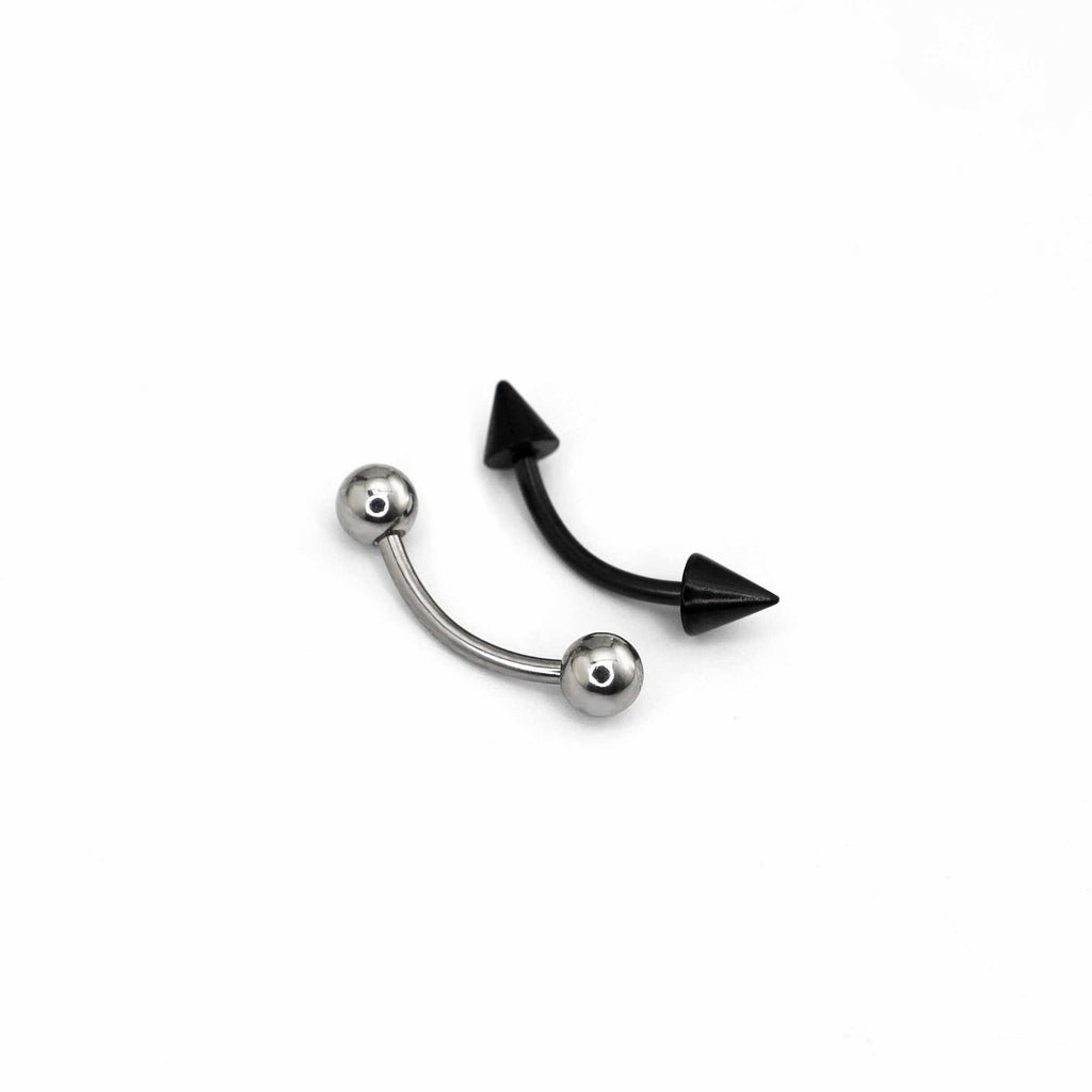 Basic Spike Augenbrauen-Barbell aus Edelstahl mit Außengewinde und Spike-Außengewinde 