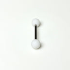Clous de langue en acrylique blanc et acier inoxydable 