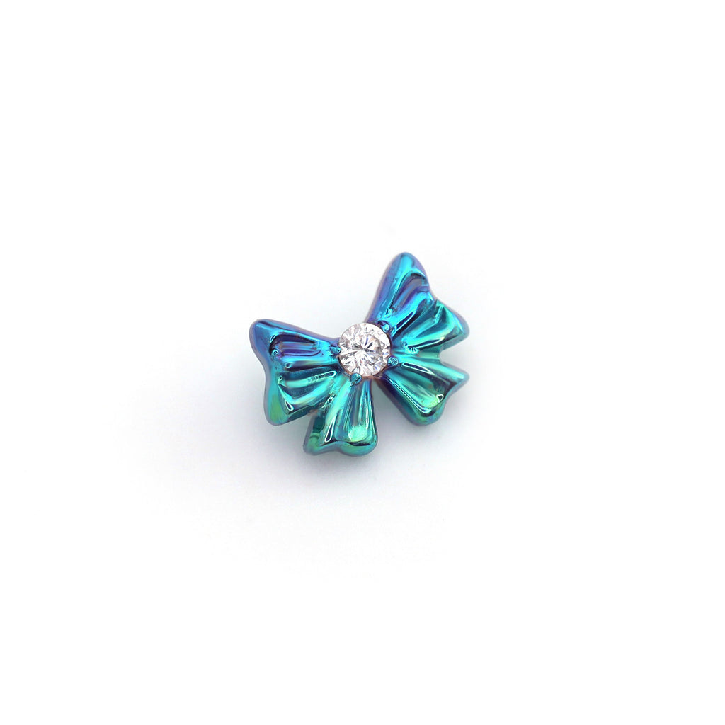 Titanium CZ Bowknot Stud | Cute Coquette Cartilage Earring