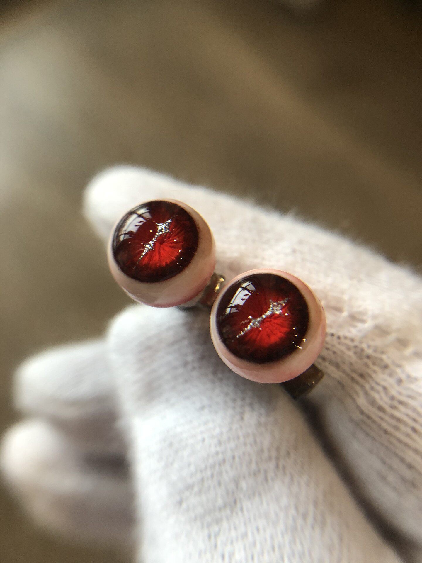 Gaze of the Blood Star | Titanium Crimson Starburst Eyeball Stud