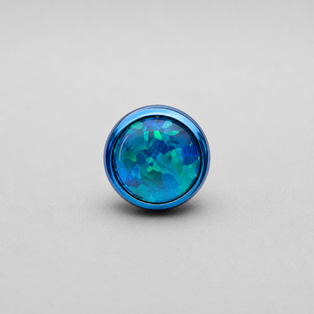 Titanium Fire Opal Bezel Piercing Top