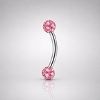 Clou de sourcil en acier inoxydable fileté externe avec zircon cubique 16G 