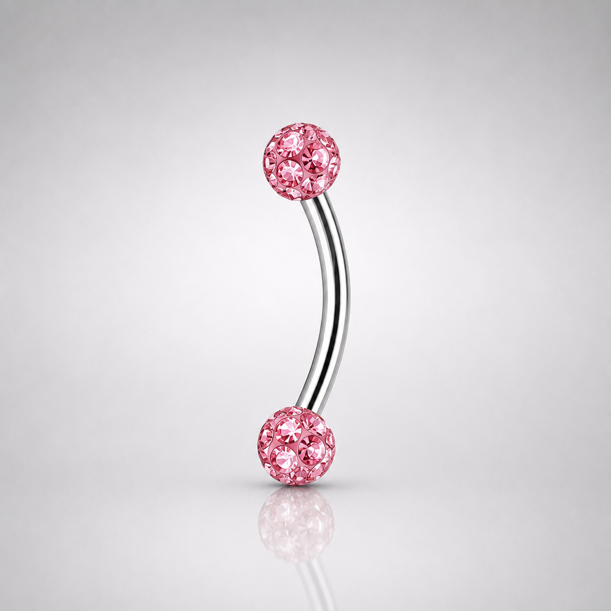 Clou de sourcil en acier inoxydable fileté externe avec zircon cubique 16G 