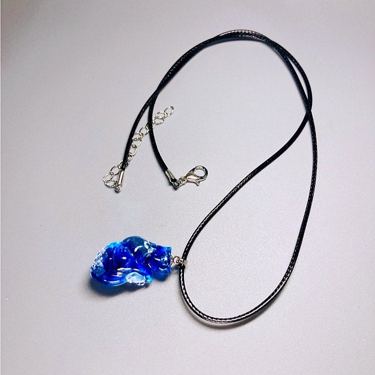"Frozen Soul" Translucent Blue Heart Necklace - Ice Resin Pendant