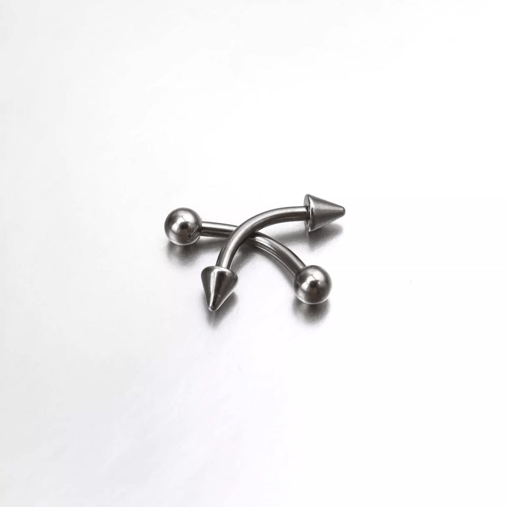 Basic Spike Augenbrauen-Barbell aus Edelstahl mit Außengewinde und Spike-Außengewinde 