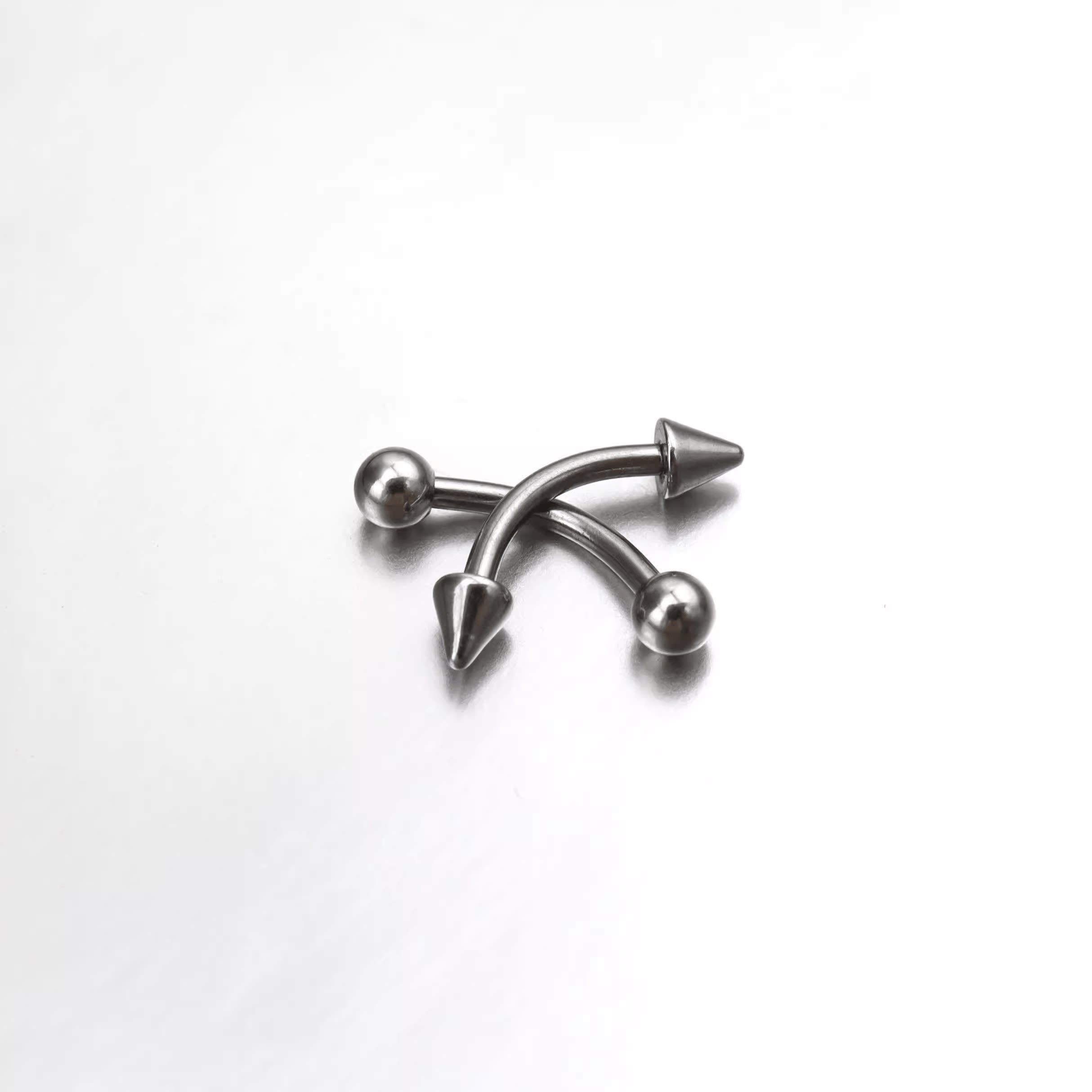 Basic Spike Augenbrauen-Barbell aus Edelstahl mit Außengewinde und Spike-Außengewinde 