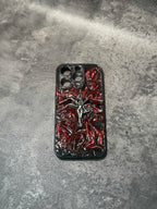 "Gothic Relics" 3D Embossed Phone Case | Bloody Cross, Fallen Angel & Spine Ribcage Art