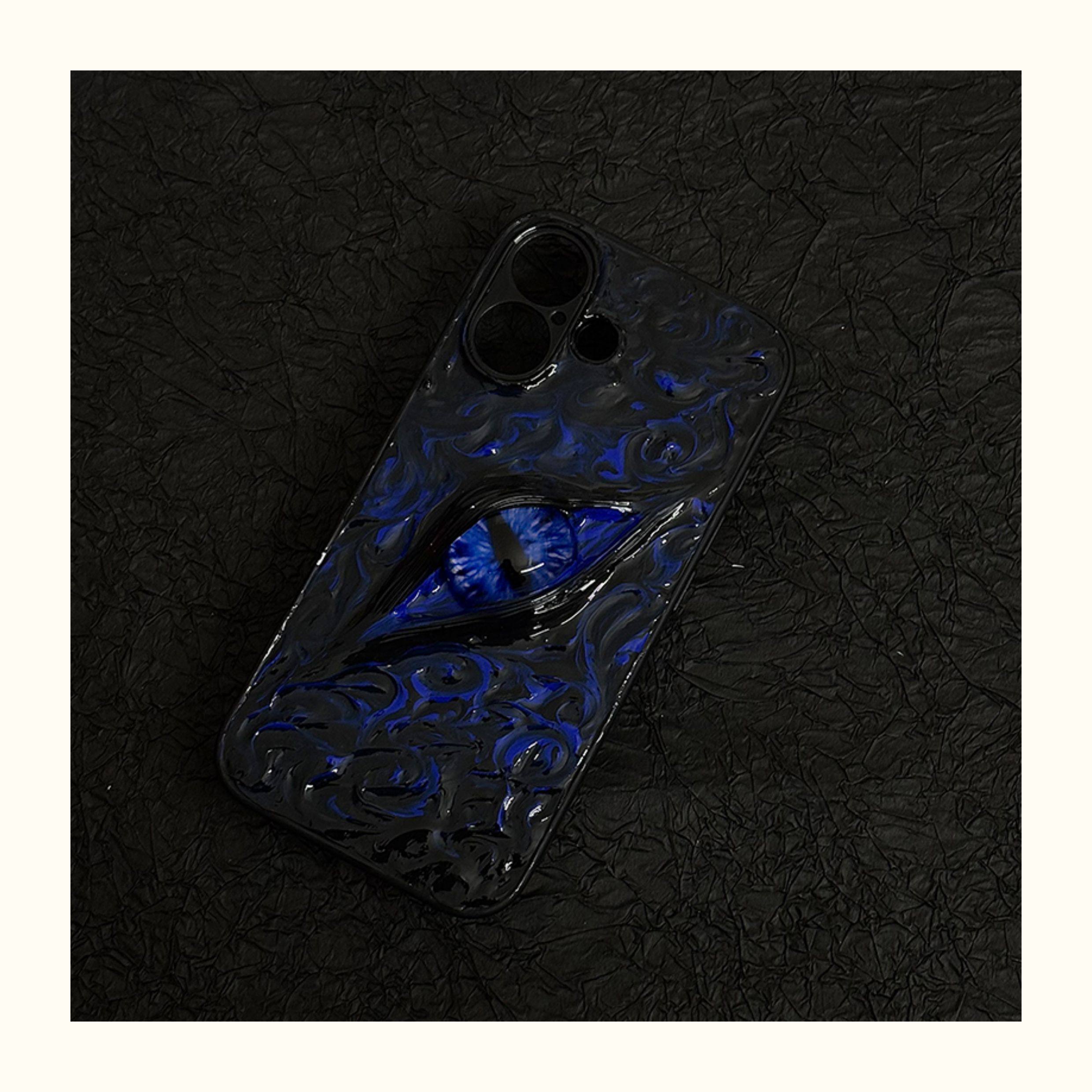 "Elemental Chaos" Marbled Dragon Eye 3D Phone Case | Swirling Texture Resin Cover
