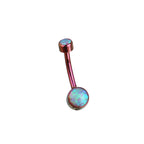 Opal internally threaded Titanium Belly Ring - Opal internally threaded Titanium Belly Ring - Light Cherry Blossom by CRUXJEWELRY