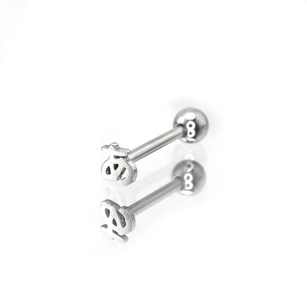 Kyoto Limited Series - Stainless Steel Tongue stud - Kyoto Limited Series - Stainless Steel Tongue stud - あ / 12 mm / 1.2mm/16G by CRUXJEWELRY