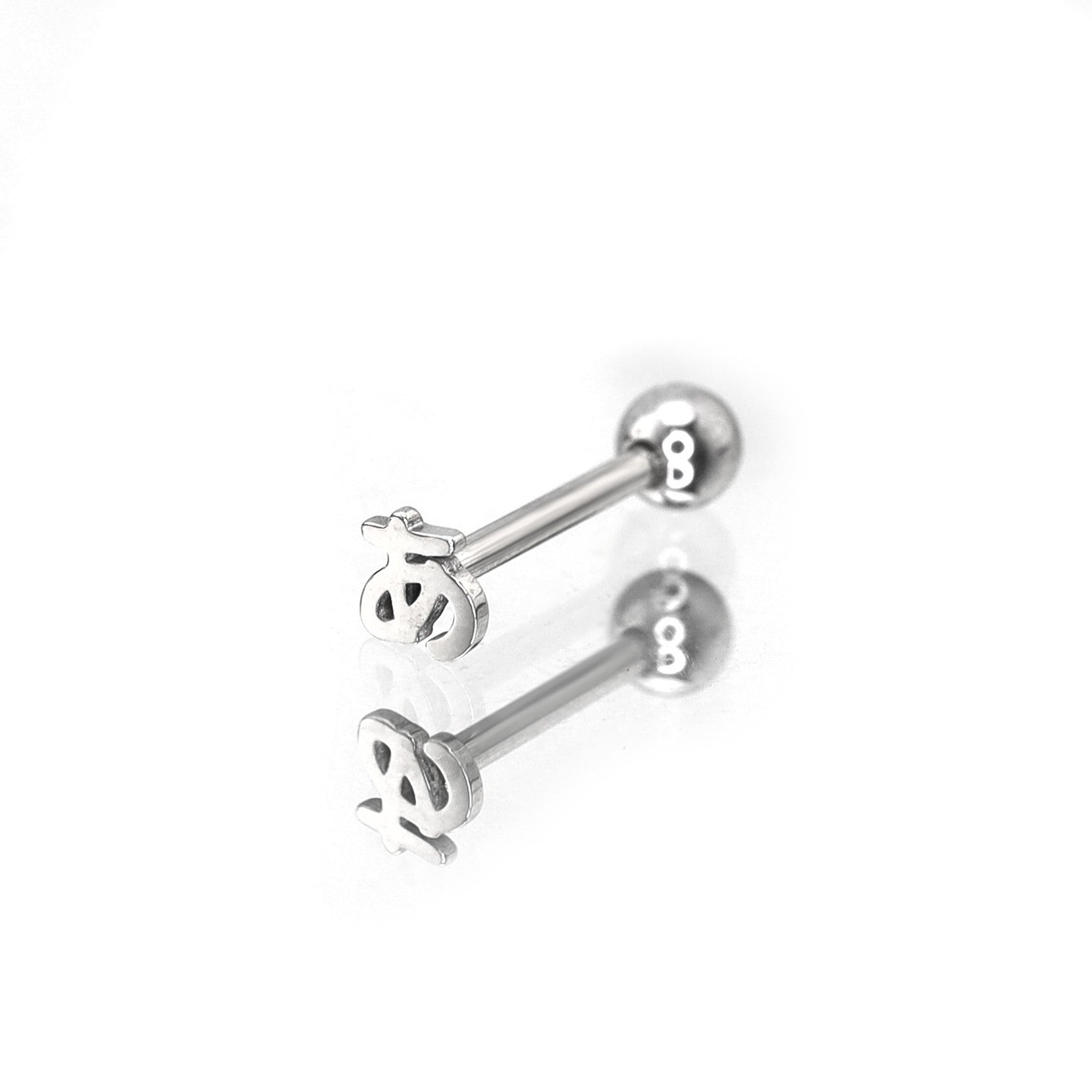 Kyoto Limited Series - Stainless Steel Tongue stud - Kyoto Limited Series - Stainless Steel Tongue stud - あ / 12 mm / 1.2mm/16G by CRUXJEWELRY