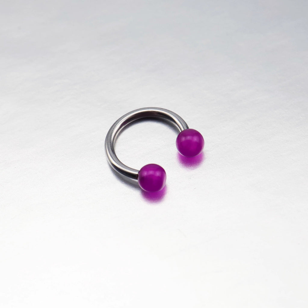 Acrylic Glow Ball Septum Ring - Acrylic Glow Ball Septum Ring - Deep Purple / 8mm by CRUXJEWELRY