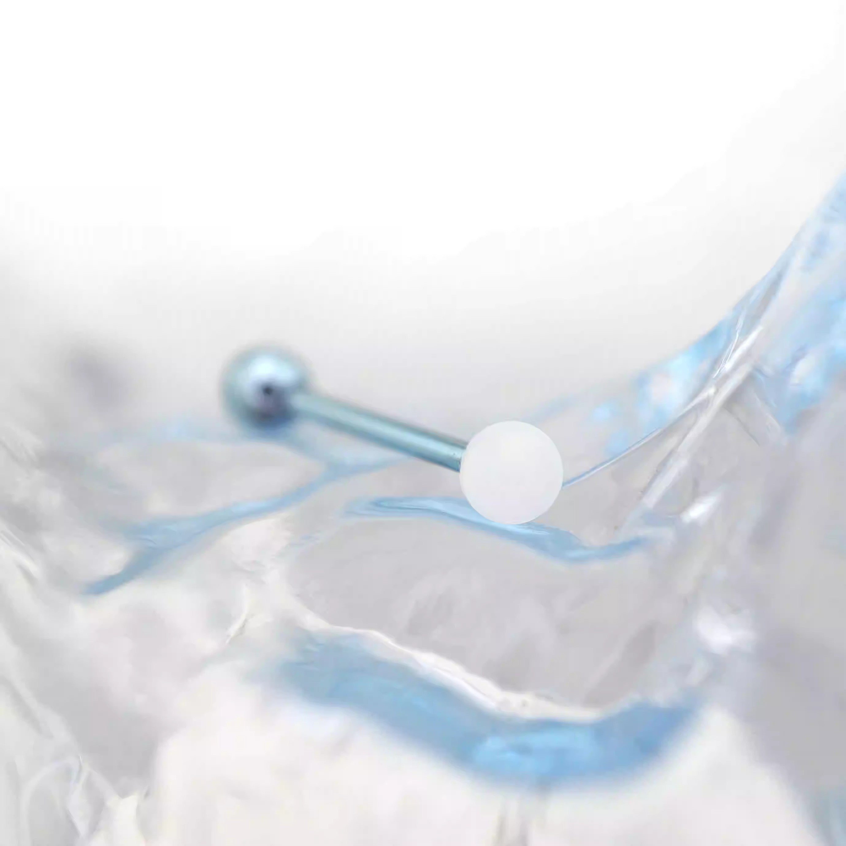 14G Opal Internally Threaded Titanium Barbell - 14G Opal Internally Threaded Titanium Barbell - White / 4mm by CRUXJEWELRY