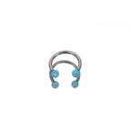16G Opal Internally Threaded Horseshoe Ring - 16G Opal Internally Threaded Horseshoe Ring - Sky Blue / 8mm by CRUXJEWELRY