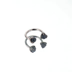 Colorful Dragon Claw CZ Stainless Steel Horseshoe Ring - Colorful Dragon Claw CZ Stainless Steel Horseshoe Ring - Black / 8mm by CRUXJEWELRY