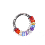 16G Rainbow CZ Titanium Segment Hoop - 16G Rainbow CZ Titanium Segment Hoop - Default Title by CRUXJEWELRY