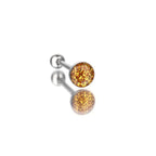 Slick glitter Resin Oil Tongue/Lip Stud - Slick glitter Resin Oil Tongue/Lip Stud - Gold by CRUXJEWELRY