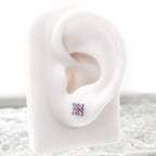 Dainty Pink & Blue Floral Opal Stud - Sweet Implant Grade Titanium Ear & Lip Piercing