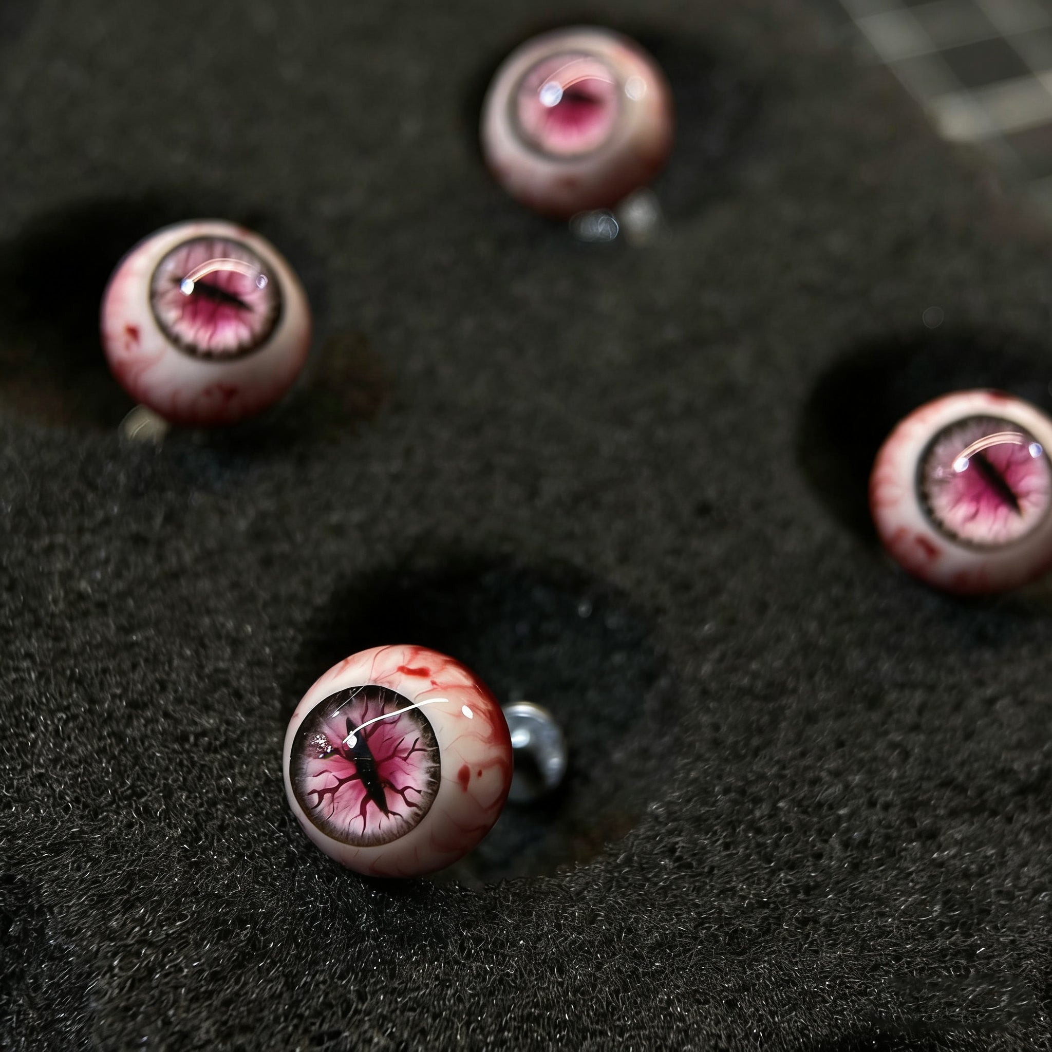Cthulhu Eye - Demon Slayer | Kamado Nezuko | Ear/Lip/Tongue Studs - Cthulhu Eye - Demon Slayer | Kamado Nezuko | Ear/Lip/Tongue Studs - 1PCS / Flat-Back（Default） / 4mm by CRUXJEWELRY