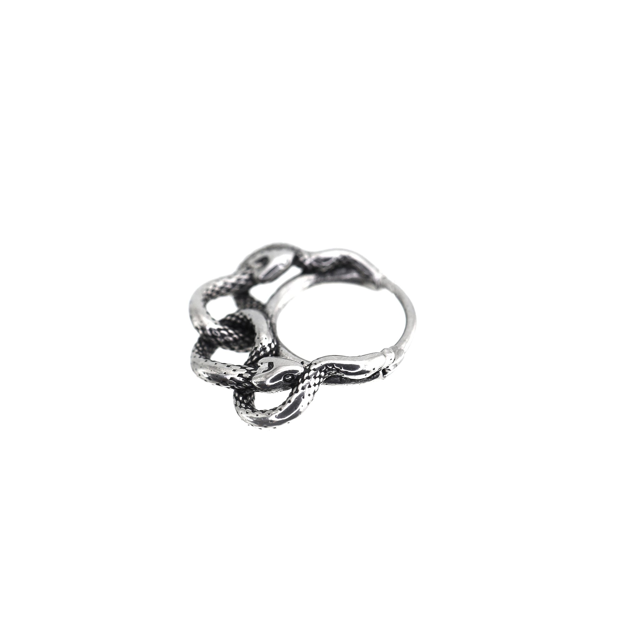 Double Twisted Snake Openwork Stainless steel Earrings - Double Twisted Snake Openwork Stainless steel Earrings - Single by CRUXJEWELRY