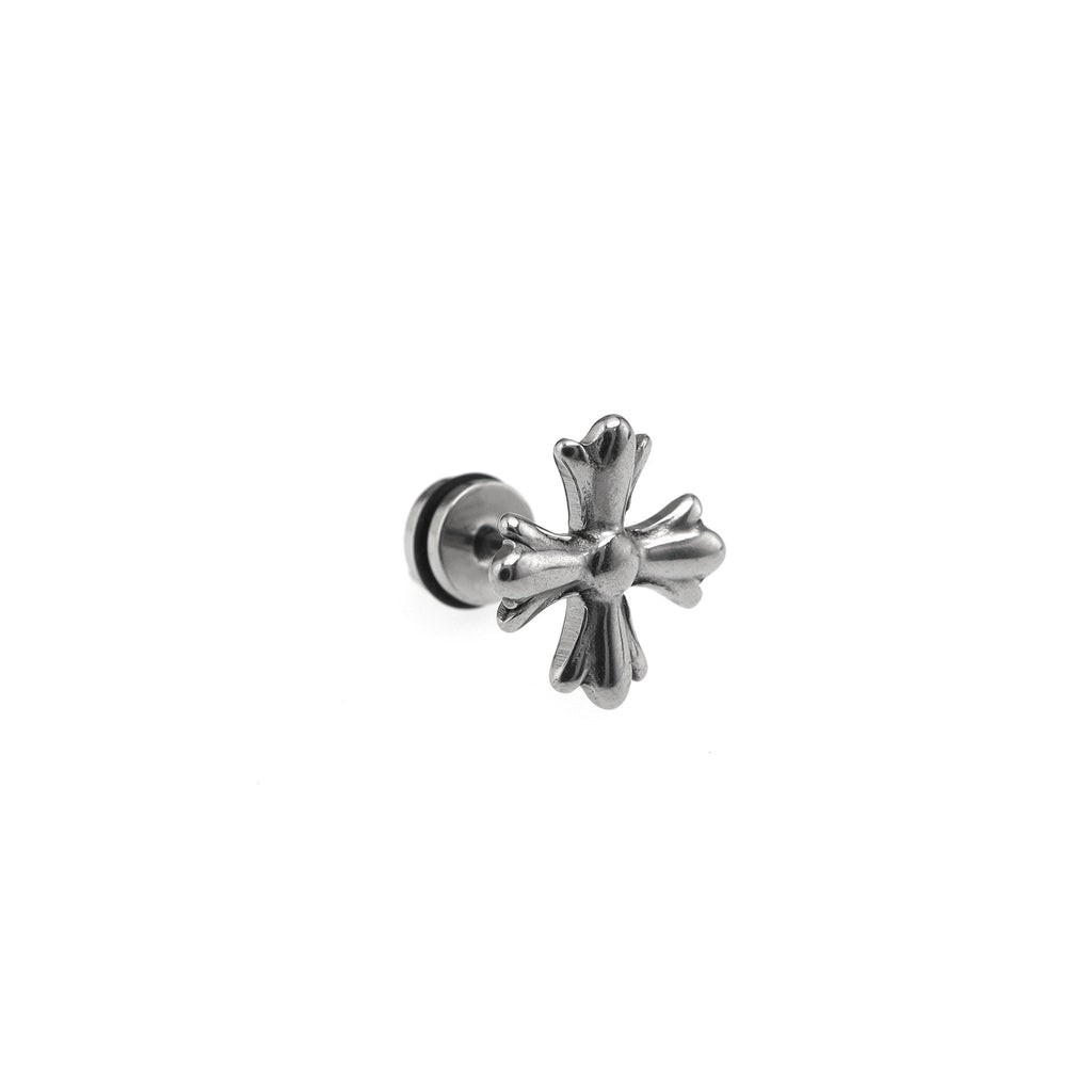 Cross Externally Threaded Stainless Steel Ear Studs - Cross Externally Threaded Stainless Steel Ear Studs - Single by CRUXJEWELRY
