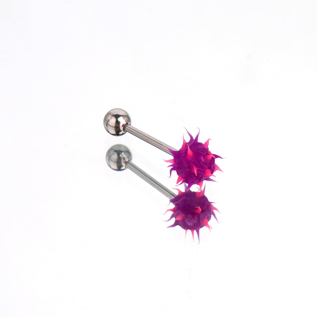 Spiked ball Silicone tongue stud - Spiked ball Silicone tongue stud - Purple / 10 mm by CRUXJEWELRY