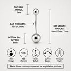 Classic Internally Threaded Titanium Belly Ring