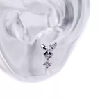 Butterfly Dangle CZ Stainless Steel Ear Studs - Butterfly Dangle CZ Stainless Steel Ear Studs - Single / 6mm by CRUXJEWELRY