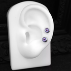 Demon Eye Ball Stainless Steel Ear Stud - Demon Eye Ball Stainless Steel Ear Stud - Red / Single / 6mm by CRUXJEWELRY