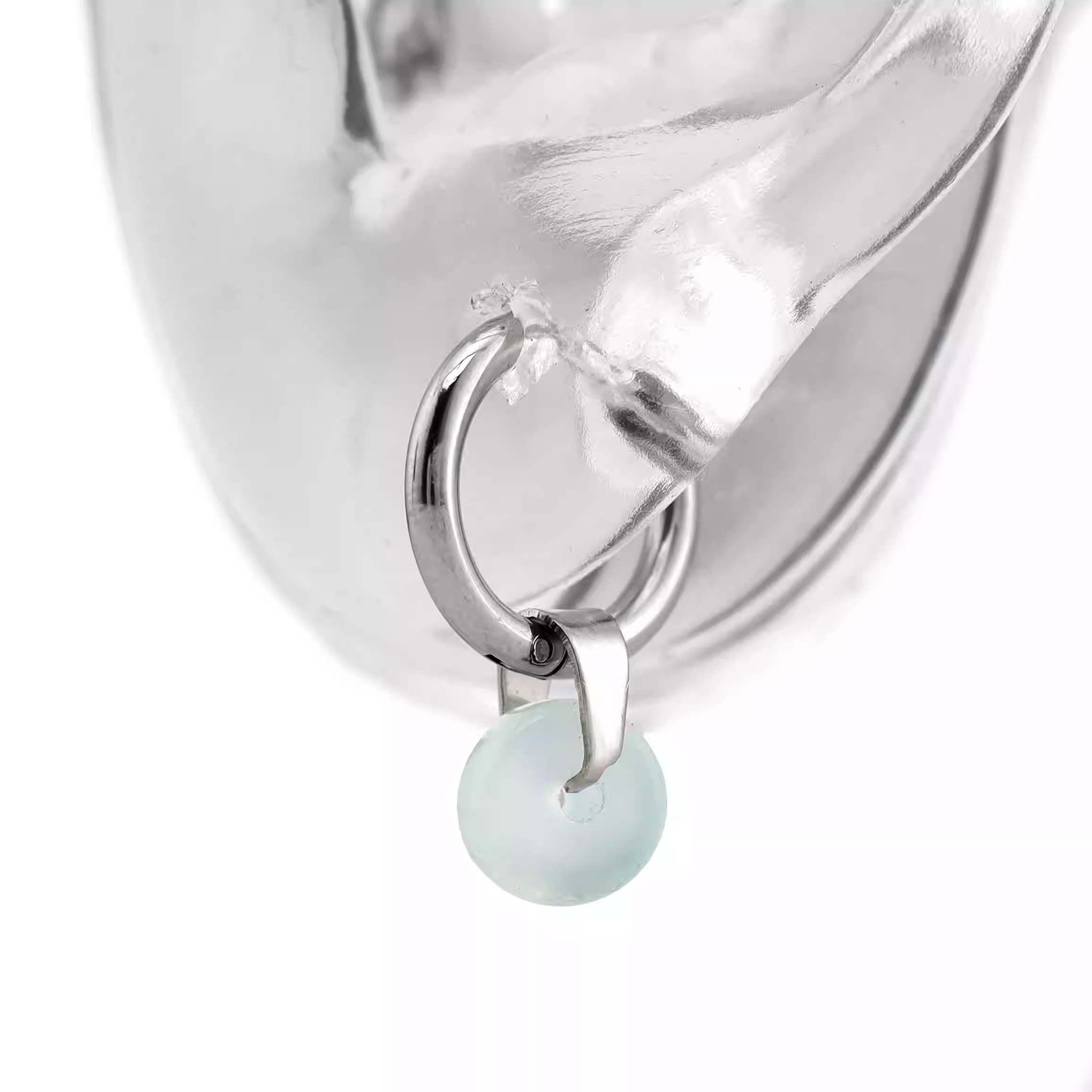 Eastern Aesthetics - White & Green Pendant Jade Earrings - Eastern Aesthetics - White & Green Pendant Jade Earrings - Pair of White by CRUXJEWELRY