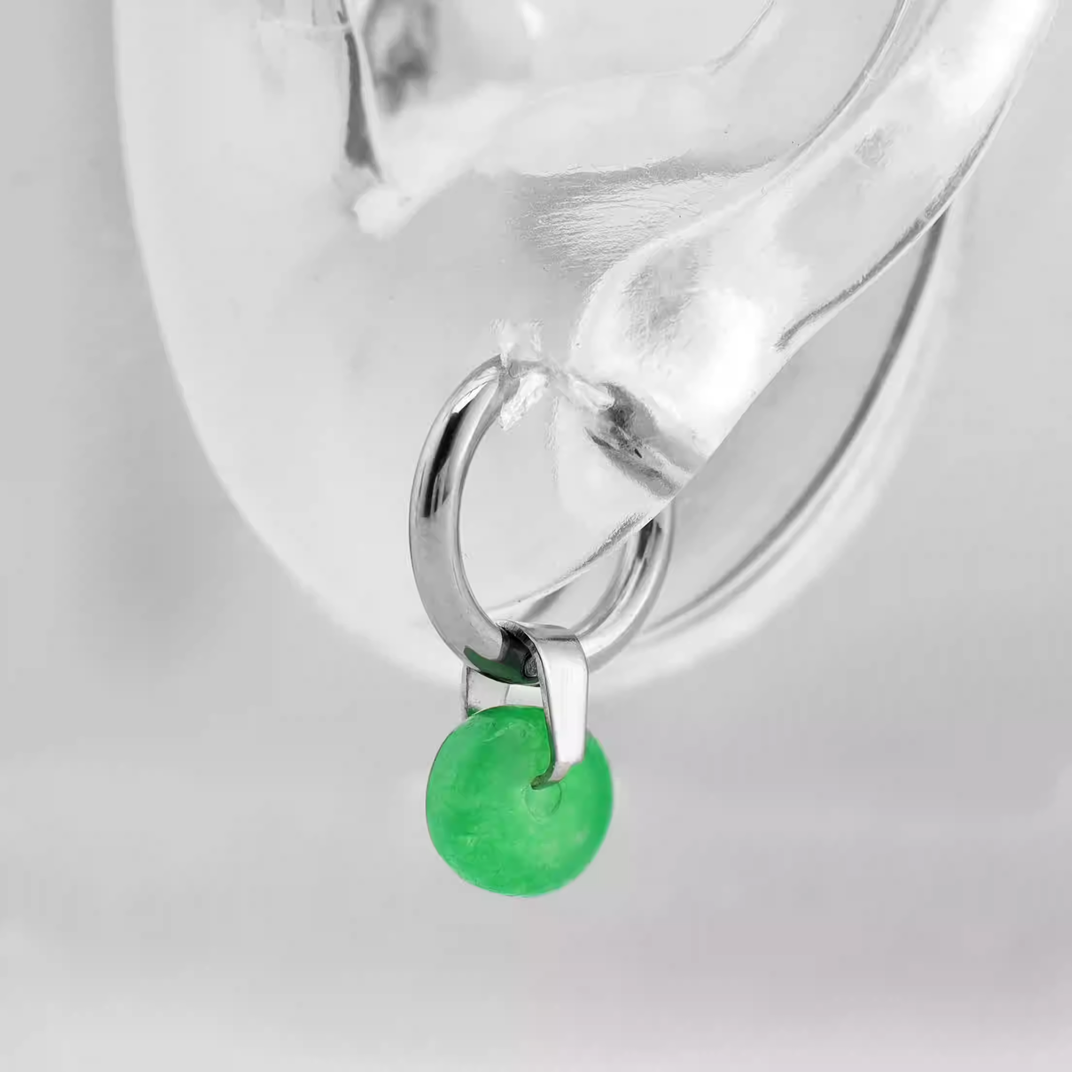 Eastern Aesthetics - White & Green Pendant Jade Earrings - Eastern Aesthetics - White & Green Pendant Jade Earrings - Pair of White by CRUXJEWELRY