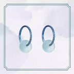 Eastern Aesthetics - Sky Blue Dangle Jade Titanium Earrings - Eastern Aesthetics - Sky Blue Dangle Jade Titanium Earrings - Blue / 8mm by CRUXJEWELRY