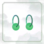 Eastern Aesthetics - Sky Blue Dangle Jade Titanium Earrings - Eastern Aesthetics - Sky Blue Dangle Jade Titanium Earrings - Blue / 8mm by CRUXJEWELRY